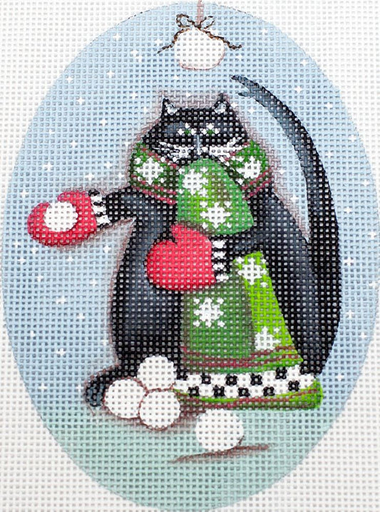 Painted Pony Designs Snowball Cat Needlepoint Canvas