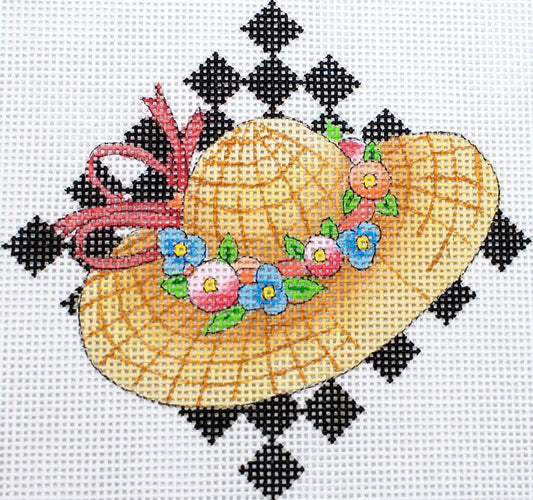 Painted Pony Designs Straw Hat Needlepoint Canvas