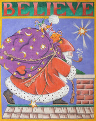 Painted Pony Designs Mary Engelbreit Believe with Background Needlepoint Canvas