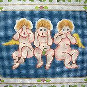 Barbara Russell Rita's 3 cherubs Needlepoint Canvas