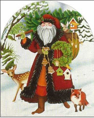Melissa Shirley Designs Wildwood Santa Dome Needlepoint Canvas