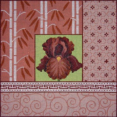 JP Needlepoint Crimson Iris & Bamboo Needlepoint Canvas