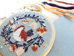 Junebug and Darlin Winter Bird Cross Stitch Kit