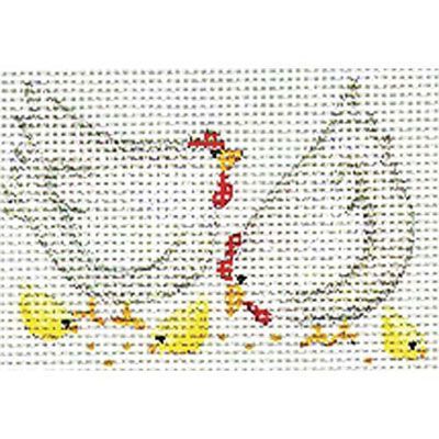 Rebecca Wood Designs Chickens Mini Needlepoint Canvas