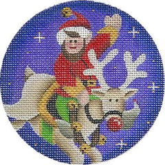 Rebecca Wood Designs Rudolph & Elf Needlepoint Canvas