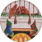 Rebecca Wood Designs Mantel Reindeer Needlepoint Canvas