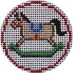 Rebecca Wood Designs Mini Advent Tree Rocking Pony Needlepoint Canvas