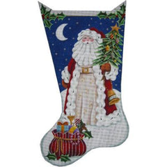 Rebecca Wood Designs Old Father Christmas Stocking Needlepoint Canvas - 13M
