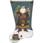 Rebecca Wood Designs German Santa Stocking Needlepoint Canvas - 13M