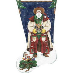 Rebecca Wood Designs Cowboy Santa Stocking Needlepoint Canvas - 13M