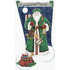 Rebecca Wood Designs Musical Santa Stocking Needlepoint Canvas - 13M