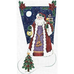 Rebecca Wood Designs Yule Tide Santa Stocking Needlepoint Canvas - 13M