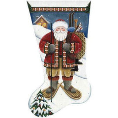 Rebecca Wood Designs Alpine Santa Stocking Needlepoint Canvas - 13M