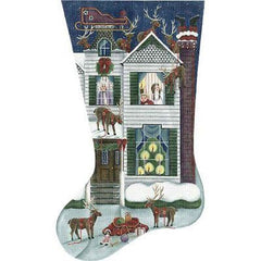 Rebecca Wood Designs Rough Landing Stocking Needlepoint Canvas - 13M