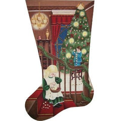 Rebecca Wood Designs Popcorn & Berries Stocking Needlepoint Canvas - 13M