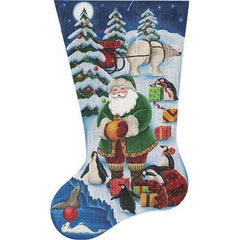 Rebecca Wood Designs Polar Christmas Stocking Needlepoint Canvas 13M