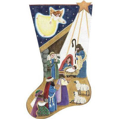 Rebecca Wood Designs Nativity Stocking Needlepoint Canvas - 13M