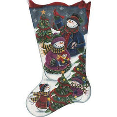 Rebecca Wood Designs Snow Family Needlepoint Canvas - 13M