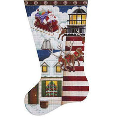 Rebecca Wood Designs Lighthouse Christmas Needlepoint Canvas - 13M