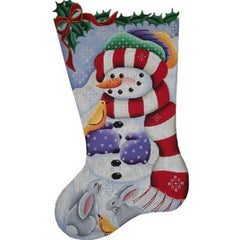 Rebecca Wood Designs Woodland Snowman Needlepoint Canvas - 13M