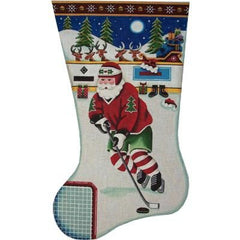 Rebecca Wood Designs Hockey Santa Needlepoint Canvas - 13M