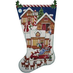Rebecca Wood Designs North Pole Stocking Needlepoint Canvas - 13M