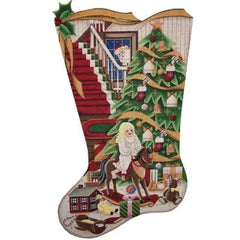 Rebecca Wood Designs Rocking Christmas Girl Needlepoint Canvas - 13M