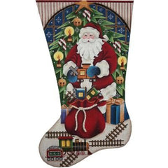 Rebecca Wood Designs Trains For Christmas Stocking Needlepoint Canvas - 13M