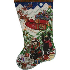 Rebecca Wood Designs Stowe Aways Stocking Needlepoint Canvas - 13M
