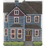 Rebecca Wood Designs Blue Cottage Needlepoint Canvas