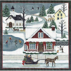 Rebecca Wood Designs Winter Scene Needlepoint Canvas - 13M