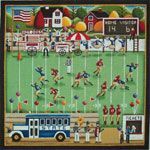 Rebecca Wood Designs Football Village 18M Needlepoint Canvas