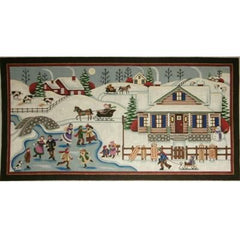 Rebecca Wood Designs Winter Village 18M Needlepoint Canvas