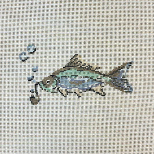 The Plum Stitchery Party Animals Series - Fish Needlepoint Canvas