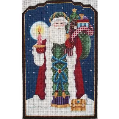 Rebecca Wood Designs Candle Santa Needlepoint Canvas