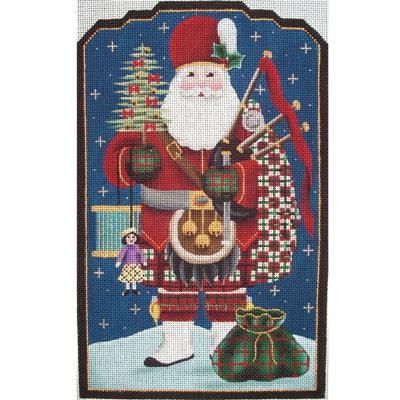 Rebecca Wood Designs Scottish Santa e Needlepoint Canvas