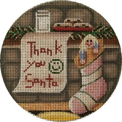 Rebecca Wood Designs Thank you Santa Girl Needlepoint Canvas