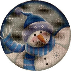 Rebecca Wood Designs Blue Snowman Needlepoint Canvas