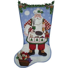 Rebecca Wood Designs Cooking Santa Needlepoint Canvas - 13M
