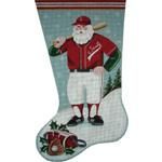 Rebecca Wood Designs Baseball Santa Needlepoint Canvas - 13M