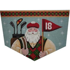 Rebecca Wood Designs Golfing Santa 18M Needlepoint Canvas