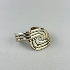 Vintage Sterling Silver Modernist Cuff Bracelet