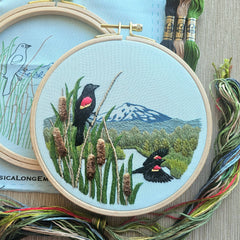 Jessica Long Embroidery Red-Winged Blackbirds Embroidery Kit