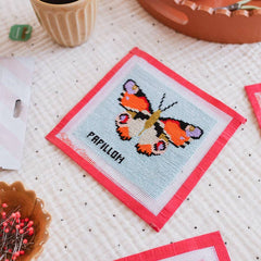 Cotton Clara Craft Kits & Supplies - Butterfly Needlepoint Kit - Beginner Craft Kit