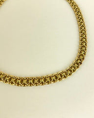 Vintage 18k Gold Mesh Necklace with Floral Detail