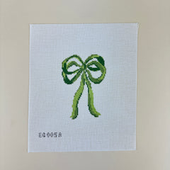 Stitch Style Eleven Gables Green Bow Needlepoint Canvas