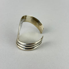 Vintage Sterling Silver Modernist Cuff Bracelet