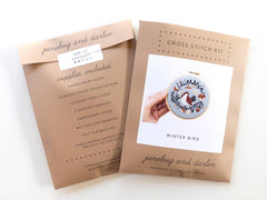 Junebug and Darlin Winter Bird Cross Stitch Kit