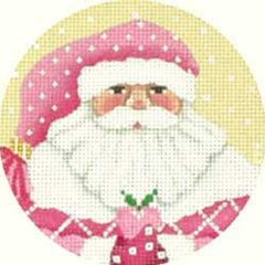 Melissa Shirley Designs Pink Santa Face Needlepoint Canvas