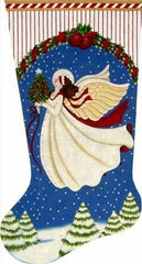 Melissa Shirley Designs White Angel Christmas Stocking Needlepoint Canvas